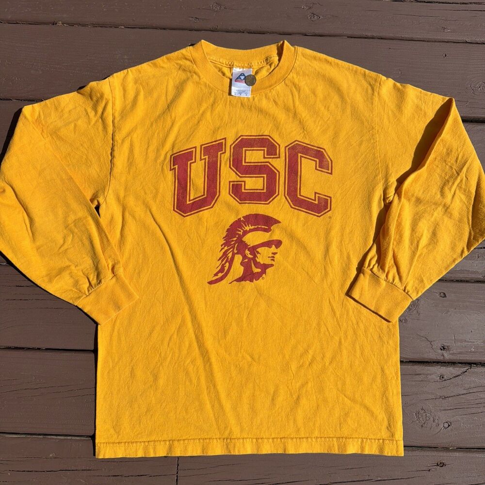 VTG Alstyle USC Trojans University Of Southern California Yellow M Long Sleeve